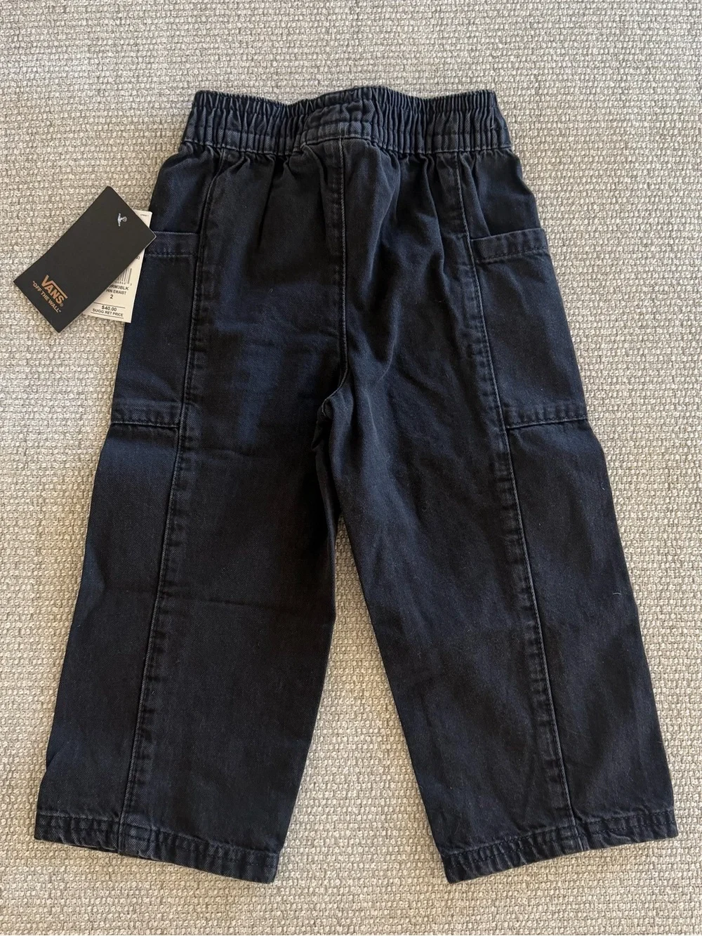 Vans Kids Black Elastic-Waist Cargo Jeans